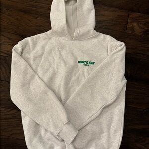White Fox Vol. 3 Hoodie, gray/green combo. very cozy no tags worn once
